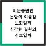 비문증원인 눈앞의 이물감 노화일까 심각한 질환의 신호일까