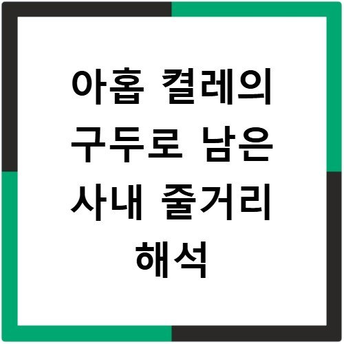 아홉 켤레의 구두로 남은 사내 줄거리 해석