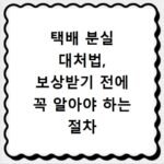 택배 분실 대처법, 보상받기 전에 꼭 알아야 하는 절차